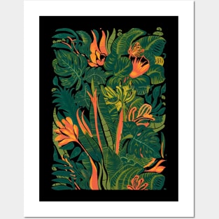 Green leaves pattern Posters and Art